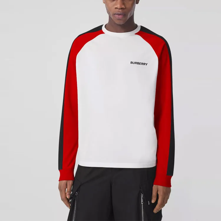 Burberry Logo Embroidered Colour Block Sweatshirt-2