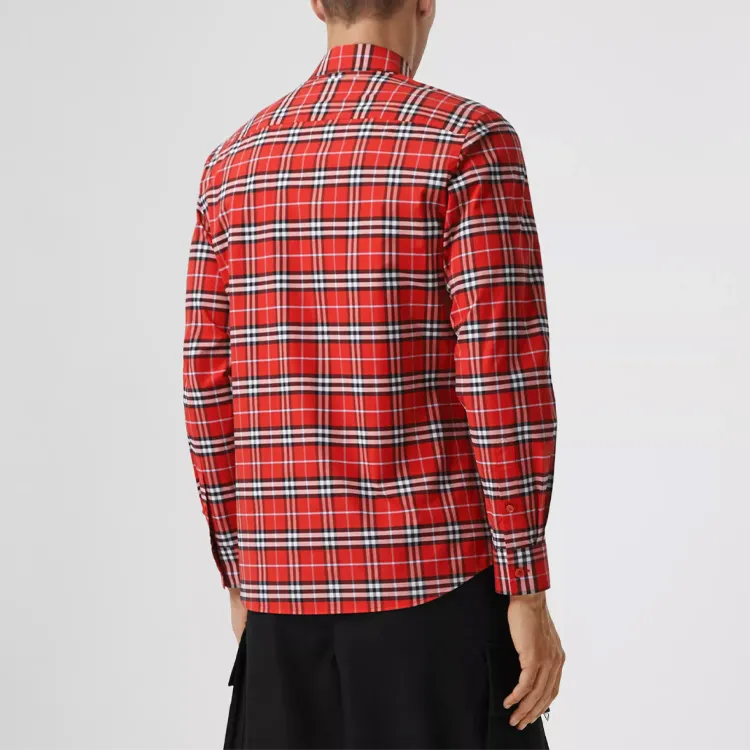 Burberry Shirts Men Red-3