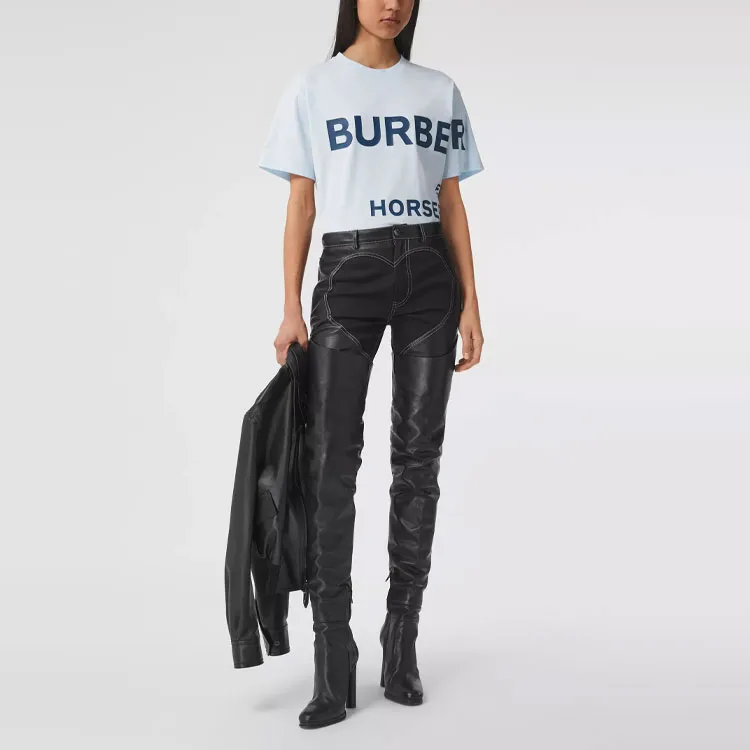Burberry T Shirts Women's Light Blue-4