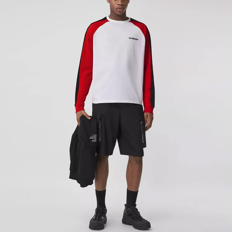Burberry Logo Embroidered Colour Block Sweatshirt-1