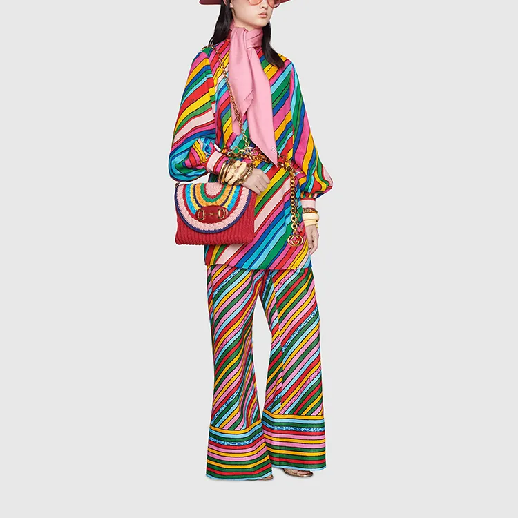 GUCCI X Ken Scott Striped Wide leg Trousers-1