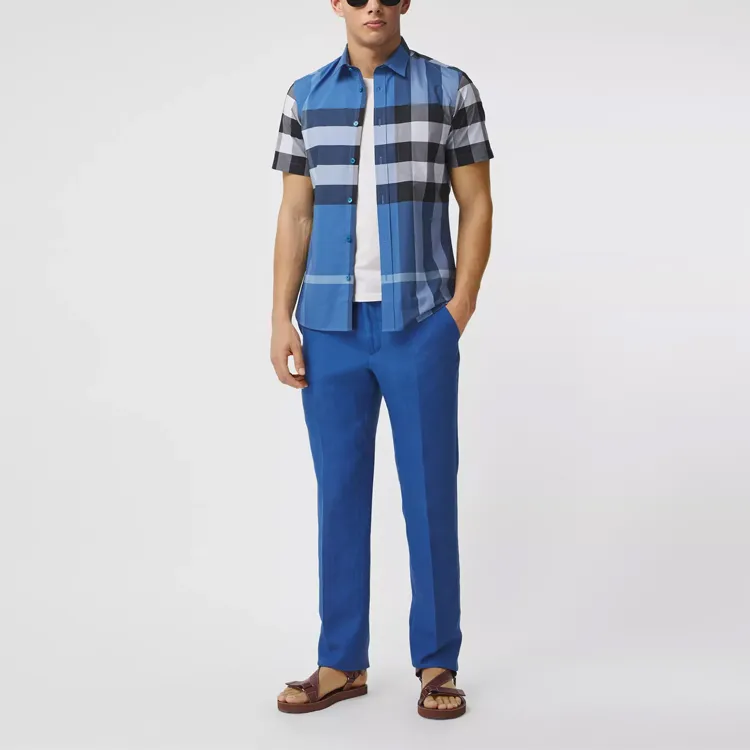 Burberry Shirt Men's Dark Sky Blue-1