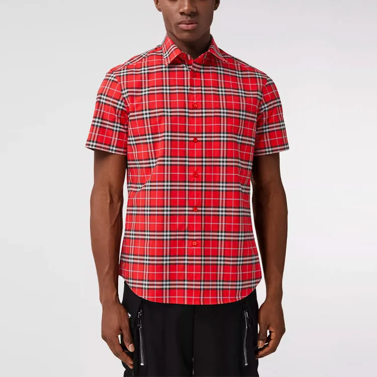Burberry Shirts Men Spicy Pepper Red-2