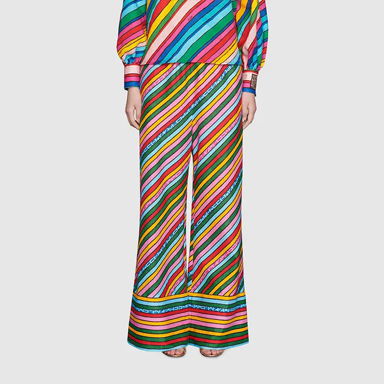 GUCCI X Ken Scott Striped Wide leg Trousers-2