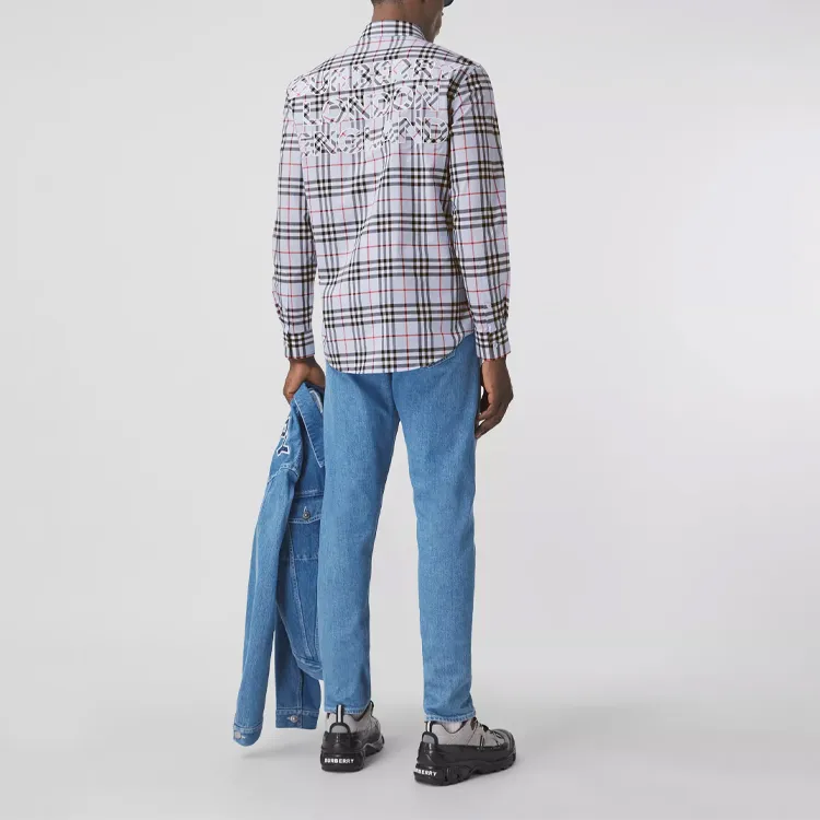Burberry VINTAGE Shirts Men Light Blue-2