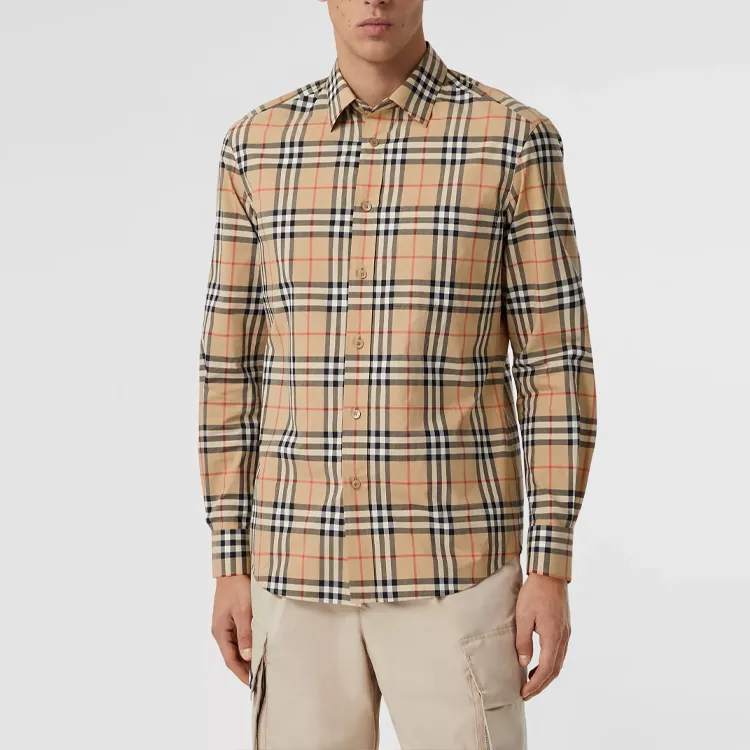 Burberry Shirt Fall Men's Brown-4