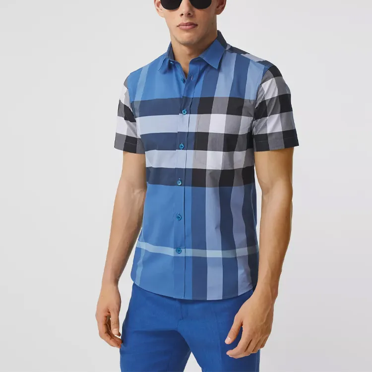 Burberry Shirt Men's Dark Sky Blue-2