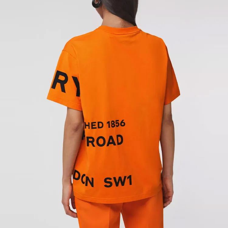 Burberry Drop Shoulder Sleeve T Shirt Women's Orange-2