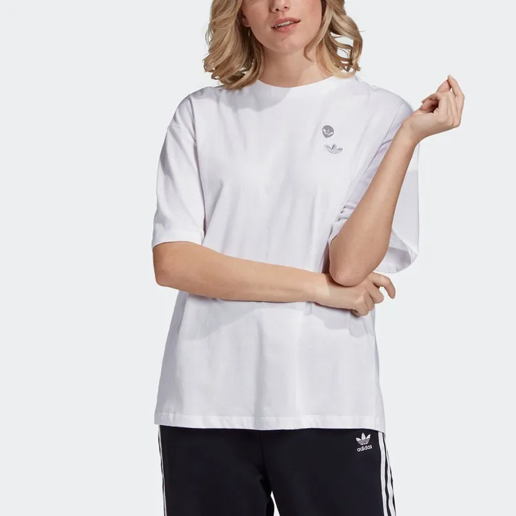 Adidas Originals Set in Sleeve T Shirt Women's White-2