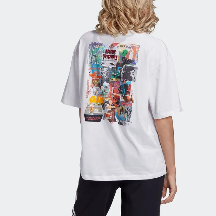 Adidas Originals Set in Sleeve T Shirt Women's White-3