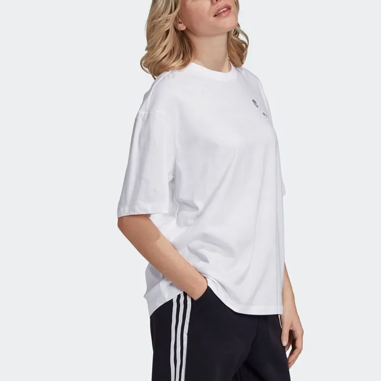 Adidas Originals Set in Sleeve T Shirt Women's White-4