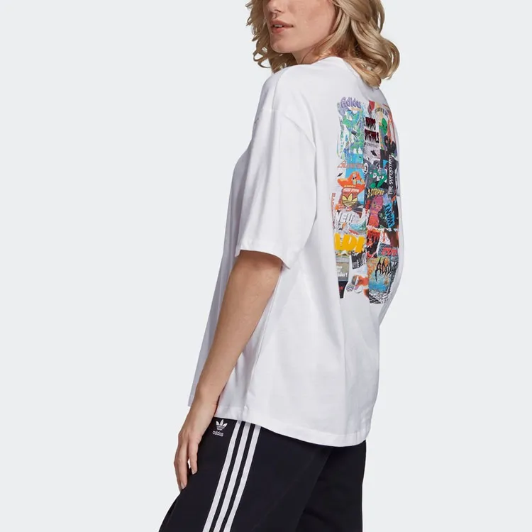 Adidas Originals Set in Sleeve T Shirt Women's White-5