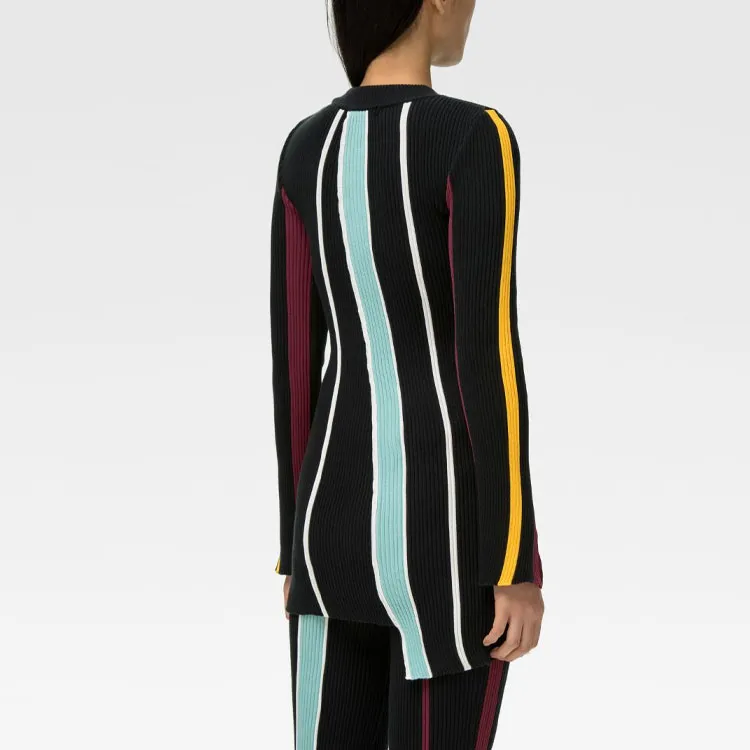 AMBUSH Asymmetric Striped Knit Jumper-4