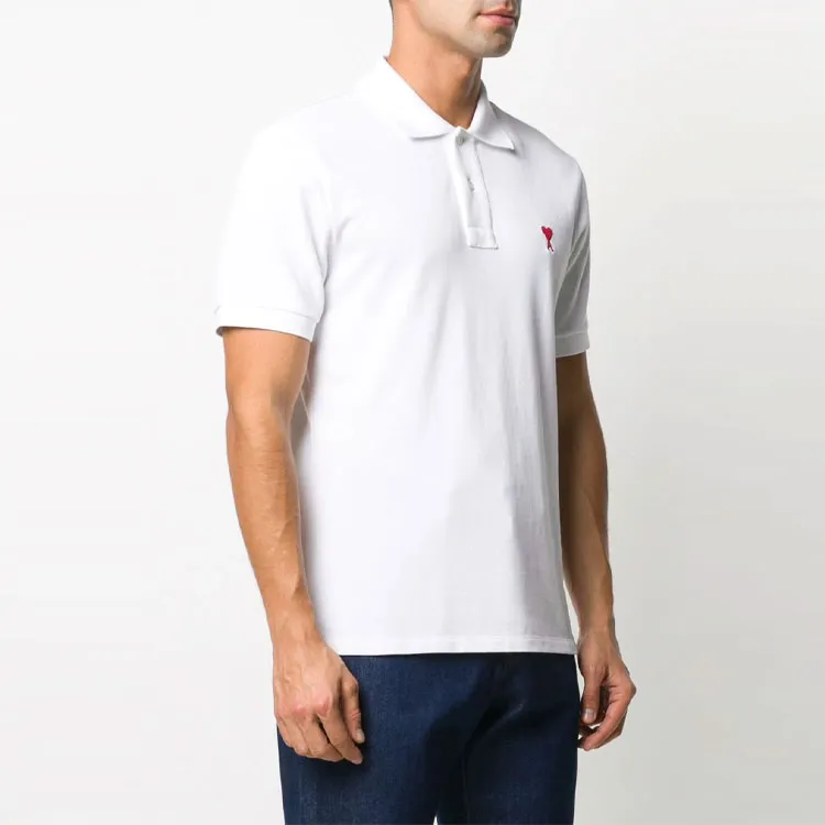 Ami Paris Ami De Coeur Embroidered Polo Shirt-1