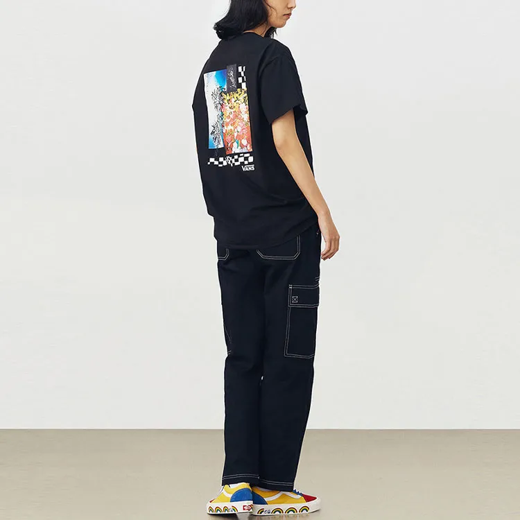 Vans Drop Shoulder Sleeve T Shirt Unisex Black-4