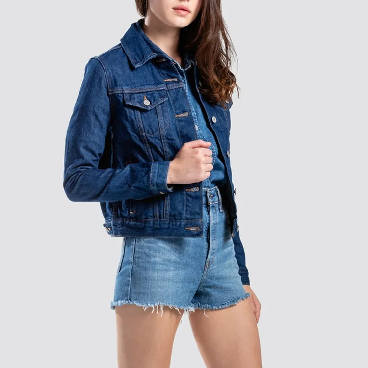 Levis Cropped Coats Women's Dark Denim-6