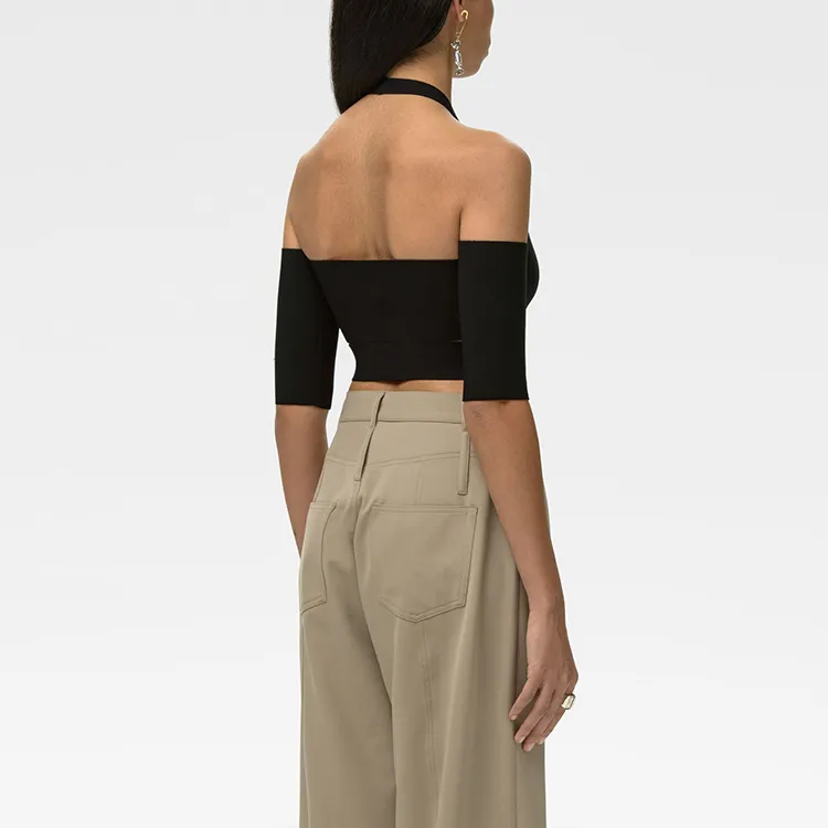 AMBUSH Off Shoulder Knit Top 'Black'-5