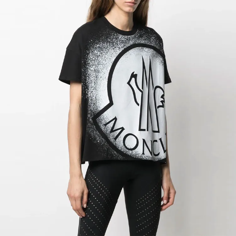 Moncler Logo Short Sleeve T Shirt 'Black'-2
