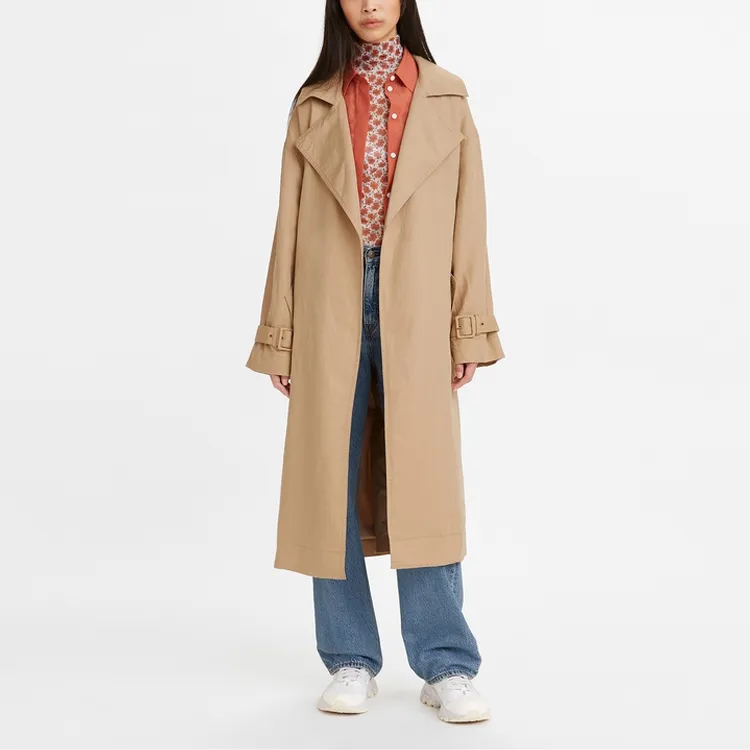 Levis Trench Coats Women's Khaki-2