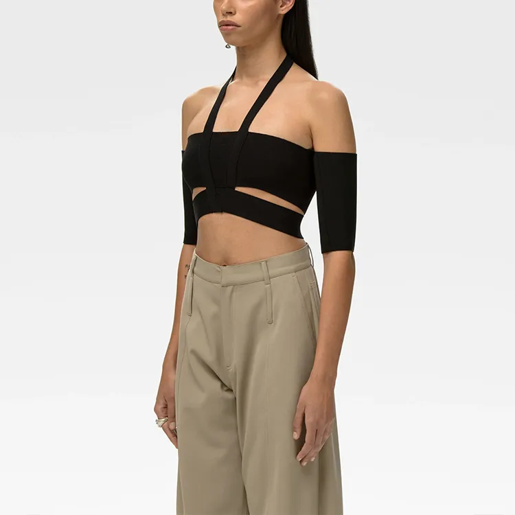 AMBUSH Off Shoulder Knit Top 'Black'-4