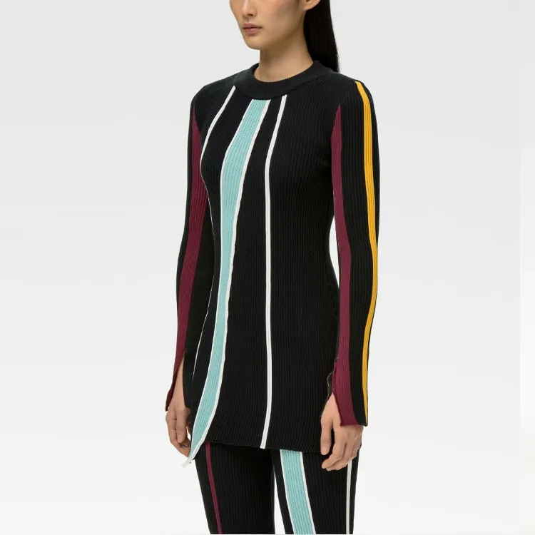 AMBUSH Asymmetric Striped Knit Jumper-2