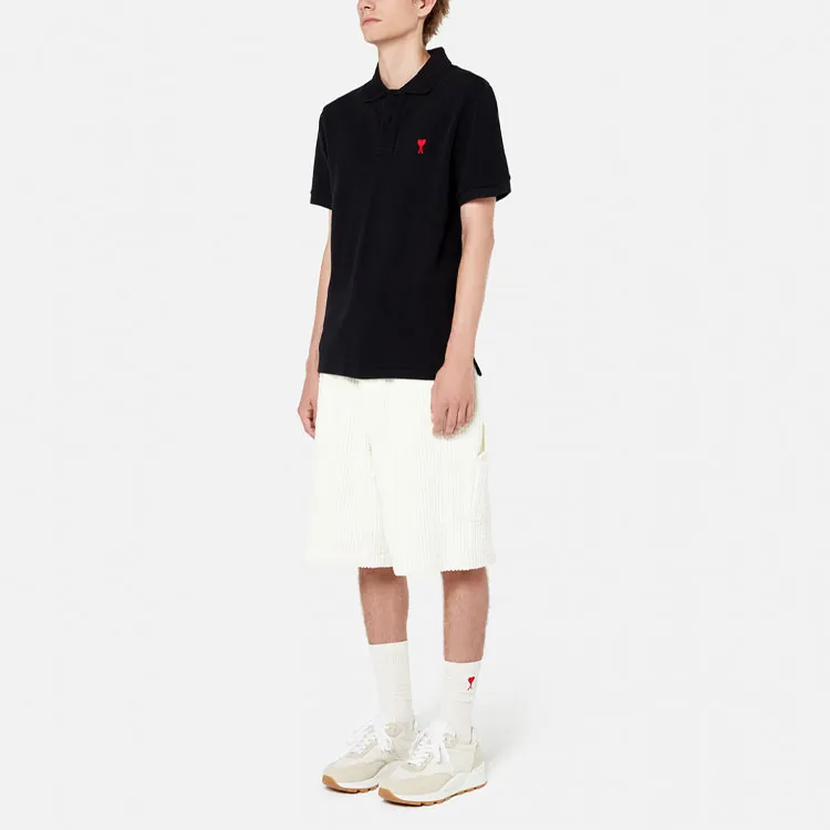 AMIPARIS SS21 Polo Shirt Unisex Black-3