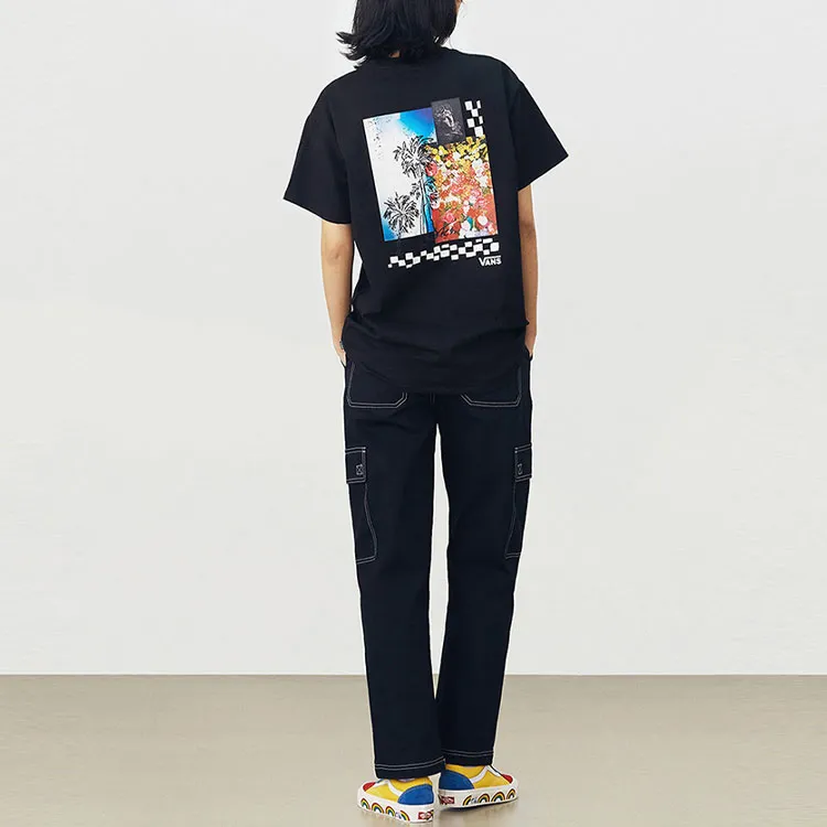 Vans Drop Shoulder Sleeve T Shirt Unisex Black-3