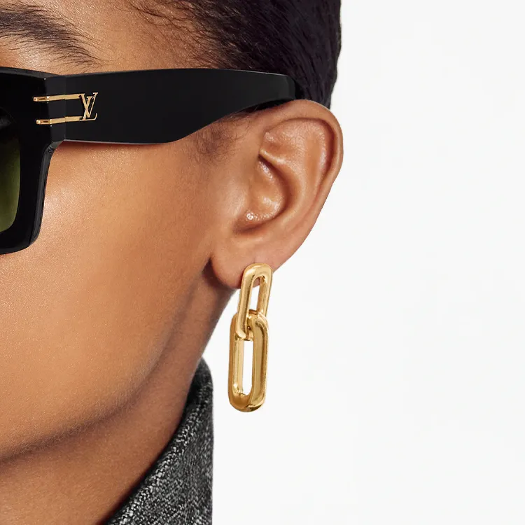 LOUIS VUITTON Lv Edge Double Earrings-2
