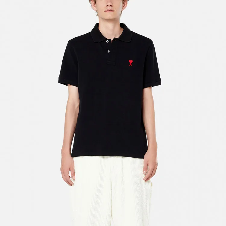 AMIPARIS SS21 Polo Shirt Unisex Black-1