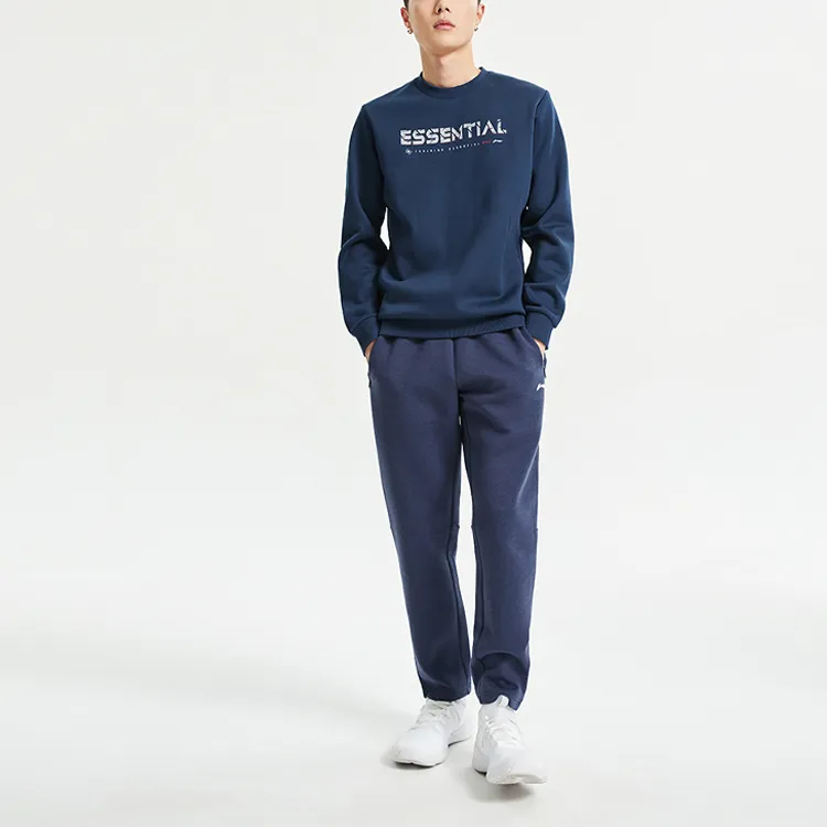 LINING Sports Pants Men Heather Gray Deep Ocean Blue-2