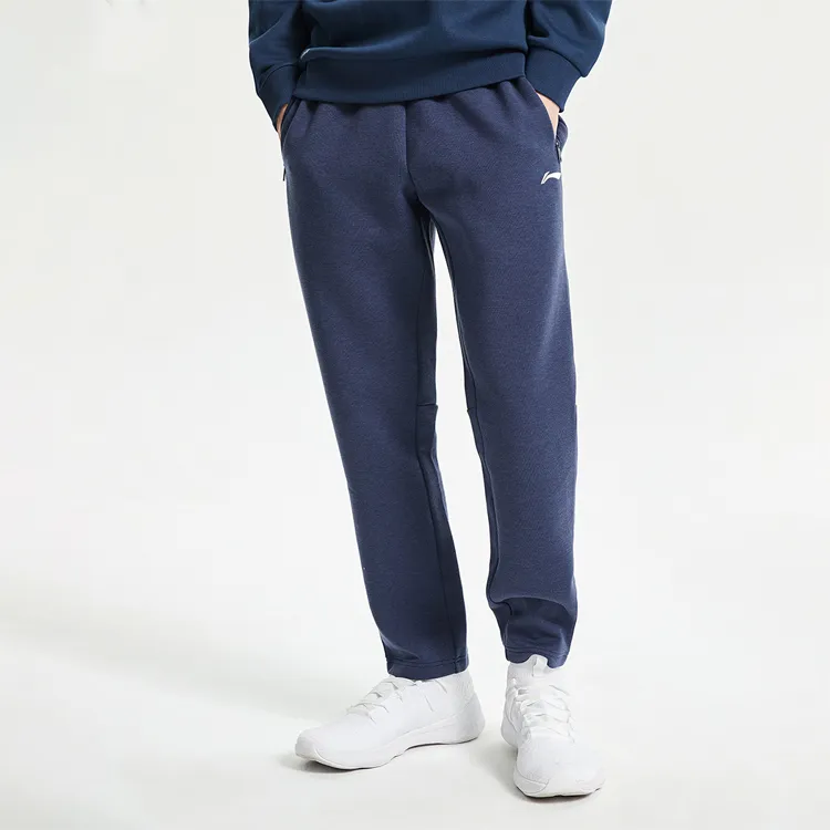 LINING Sports Pants Men Heather Gray Deep Ocean Blue-3