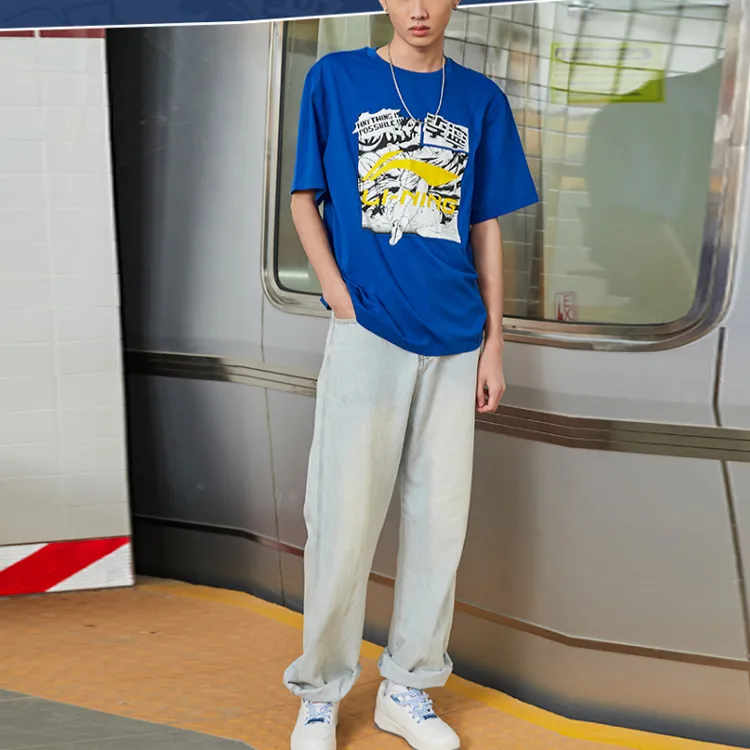 LiNing Sports Fashion Collection T Shirt Men's Storm Blue-2