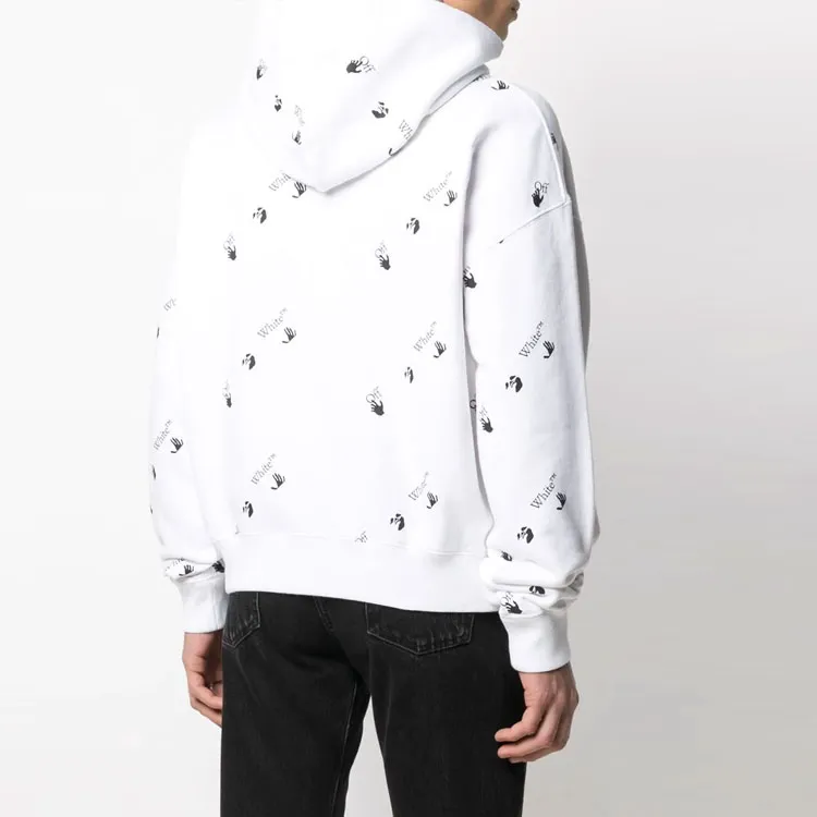 OFF WHITE Oversized Fit Allover Logo Hoodie-2