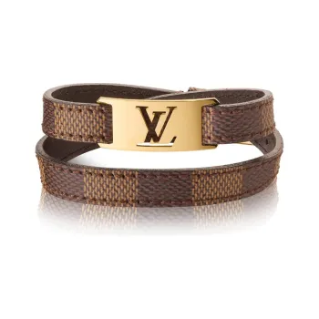 LOUIS VUITTON Canvas, Calfskin Wristbands Unisex Brown