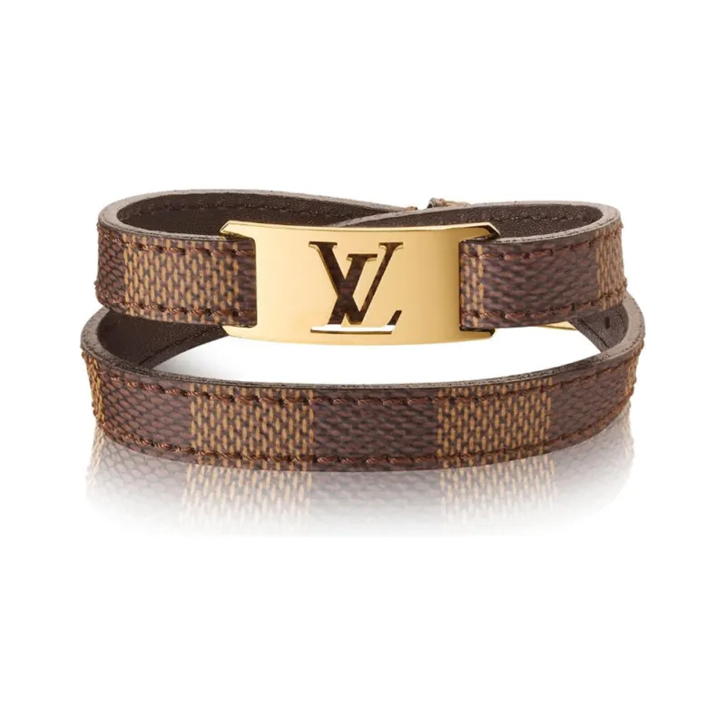 LOUIS VUITTON SIGN IT Canvas, Calfskin Wristbands Unisex Brown-0