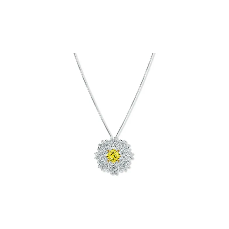 Swarovski Eternal Flower Necklaces Women's Yellow-0