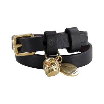 Alexander McQueen Leather Wrap Skull Bracelet