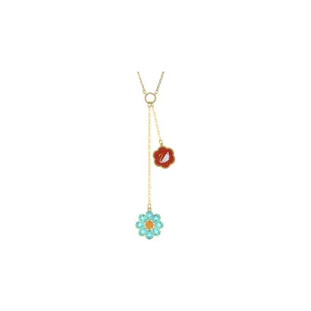 Swarovski Flower Of Fortune Gold Plated Necklaces Women's