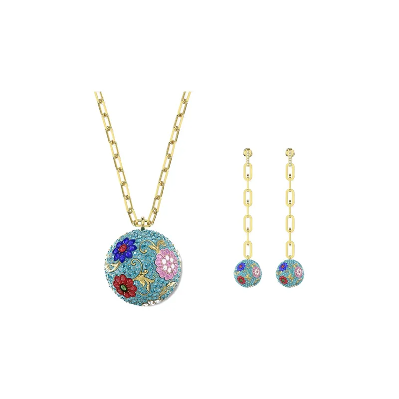 Swarovski Flower Of Fortune Necklaces Women's Gold Plated-0