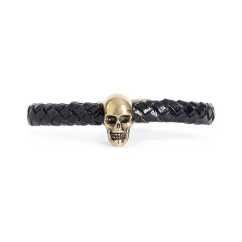 Alexander McQueen Skull Leather Bracelet