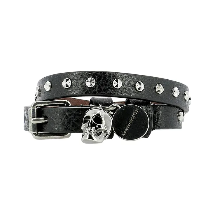 Alexander McQueen Skull Charm Wrap Bracelet-0