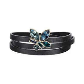 Swarovski Bamboo Wristbands Unisex Black