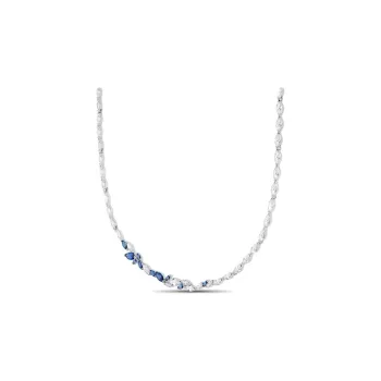 Swarovski Louison Rhodium Plated Necklaces Women's Blue