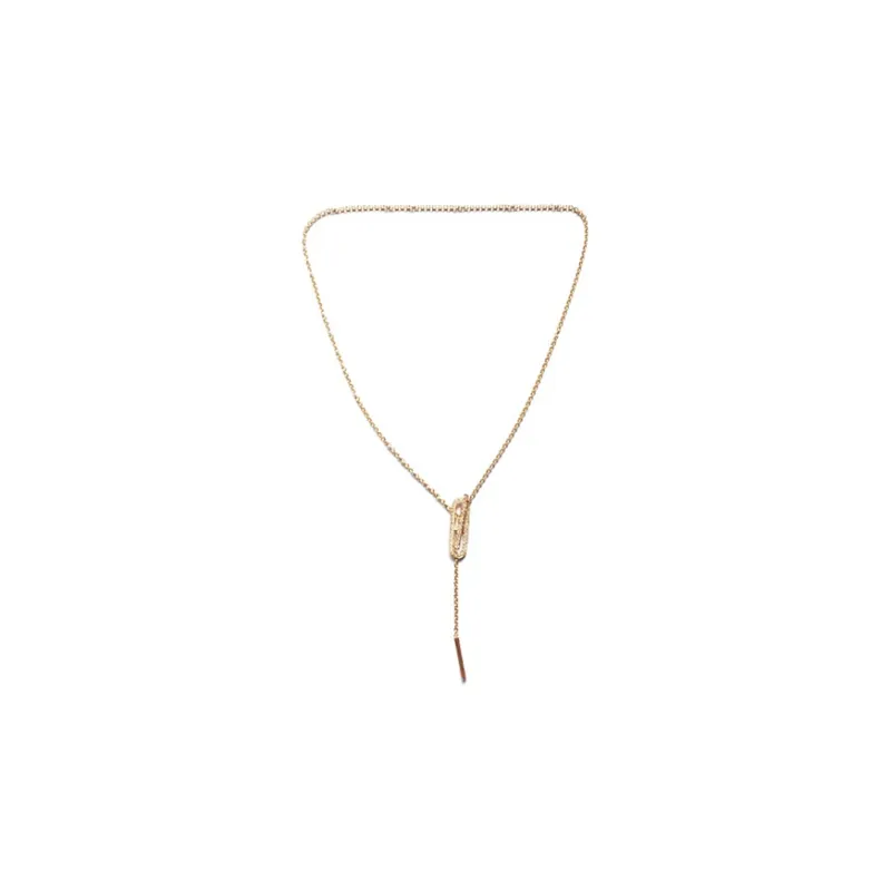 HERMES Karat Gold Diamond 18K Rose Gold Necklaces Women's-1