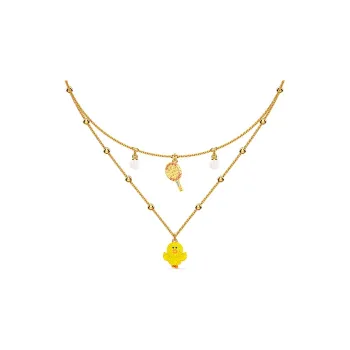 Swarovski Line Friends Faux Crystal Stone Necklaces Women's