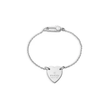 GUCCI Sterling Silver Trademark Charm Bracelet