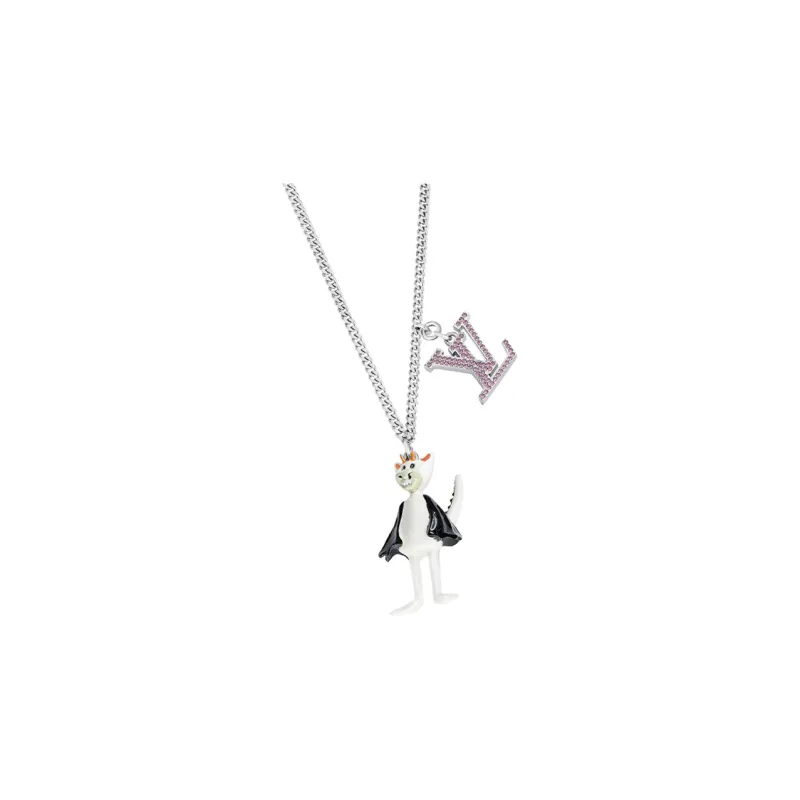 LOUIS VUITTON Friends Necklaces Men Silver Gray-1