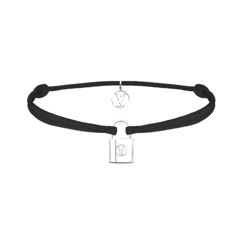 LOUIS VUITTON LOCKIT Bracelets Men Silver Black-0