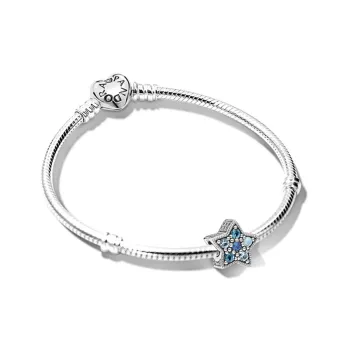 Pandora Women's Shining Star & Heart Snake Chain Bracelet