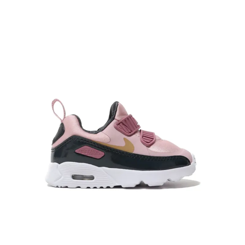 Nike Air Max 90 Anti-Slip Wear-Resistant Low-Top Toddler Shoes Black Pink Infant And Toddler-1